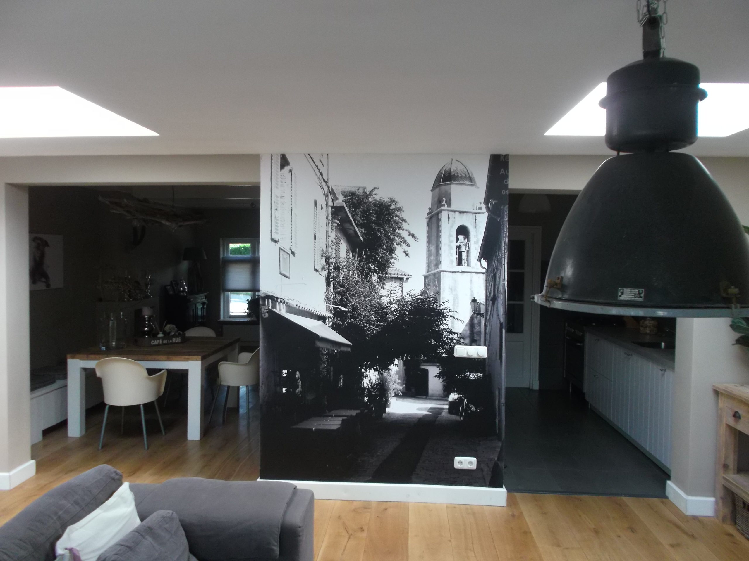 Fotobehang op maat voor een muur in de woonkamer